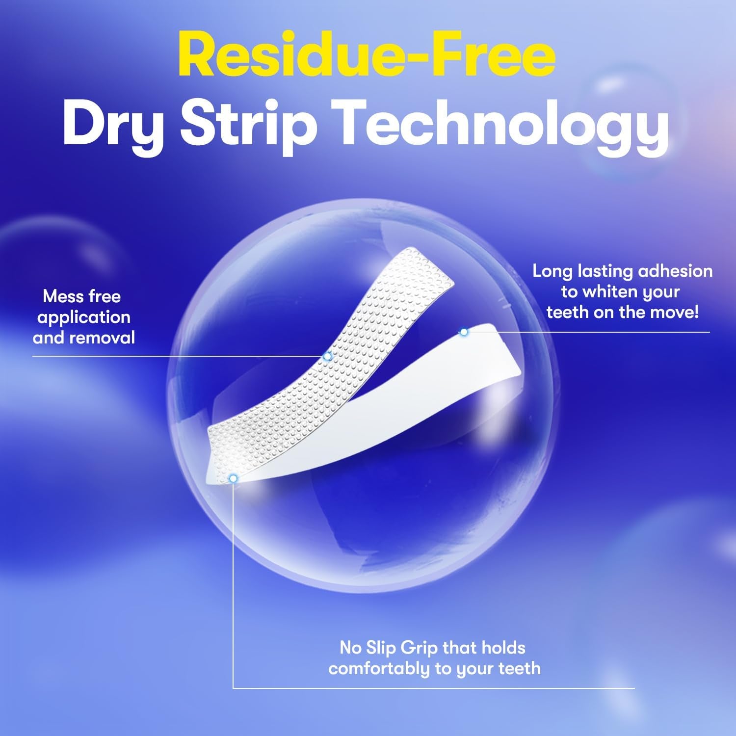 Teeth Whitening Strips, Hydroxyapatite-Infuse White Strips, Non-Sensitive Teeth Whitening with Soothing Natural Ingredients, Enamel-Safe, Residue-Free, Non-Slip, 21 Treatments Kit