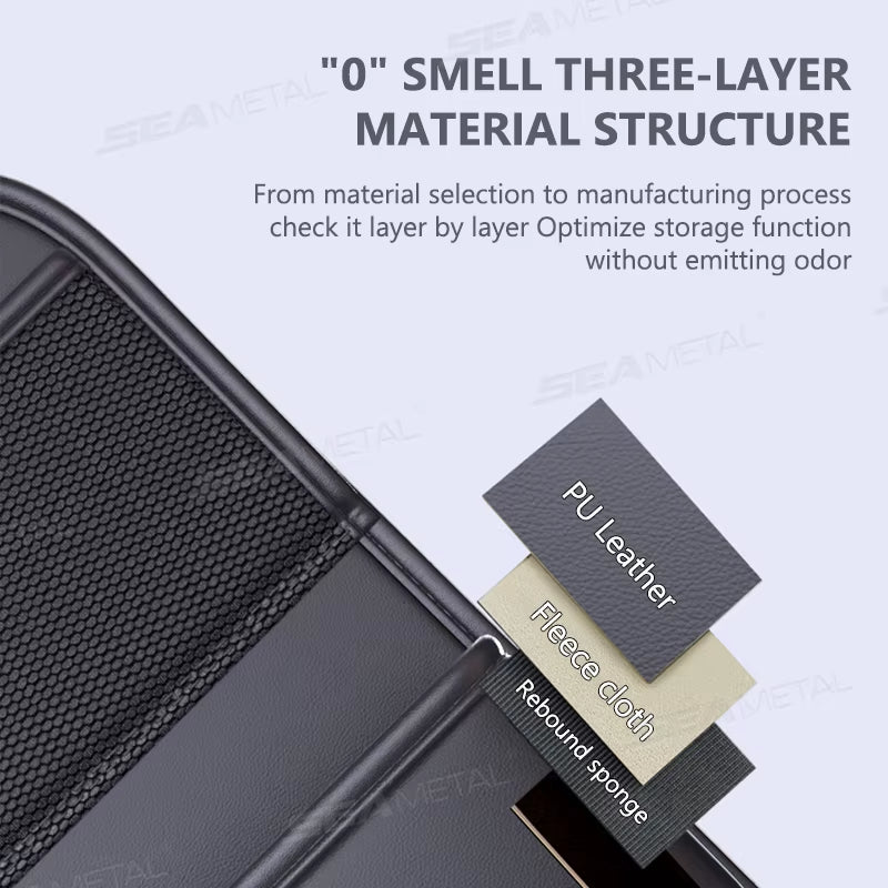 Car Seat Back Organizer with Foldable Tray Multi-Pocket Car Backseat Storage Bag Wear-Resistant Anti-Kick Pad for Kids