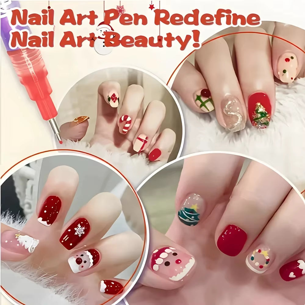 12 Color Nail Art Pens Set 0.5MM Fine Point Liner Acrylic Nail Polish Kit Waterproof Quick-Drying for Drawing Painting