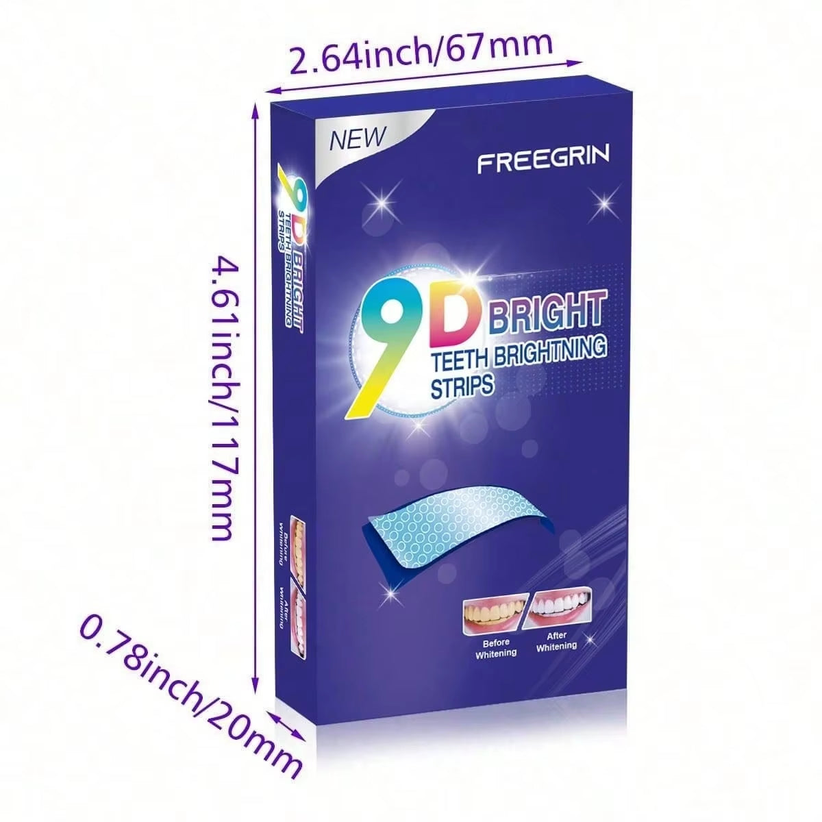 9D Whitener Strips Teeth Brightening Strips White Strips for Teeth Whitening Teeth Effect Oral Tooth Teeth Whitening Strips Gift