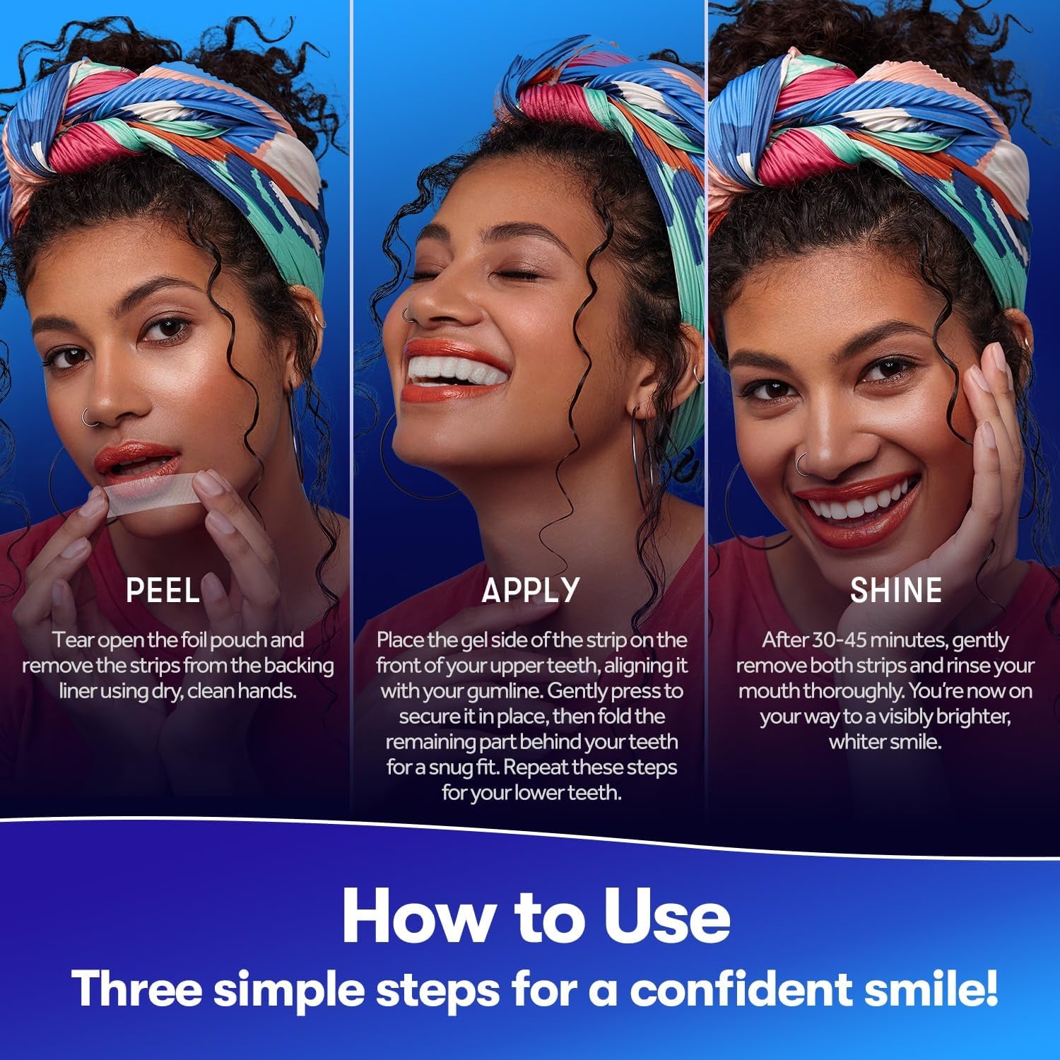Teeth Whitening Strips, Hydroxyapatite-Infuse White Strips, Non-Sensitive Teeth Whitening with Soothing Natural Ingredients, Enamel-Safe, Residue-Free, Non-Slip, 21 Treatments Kit