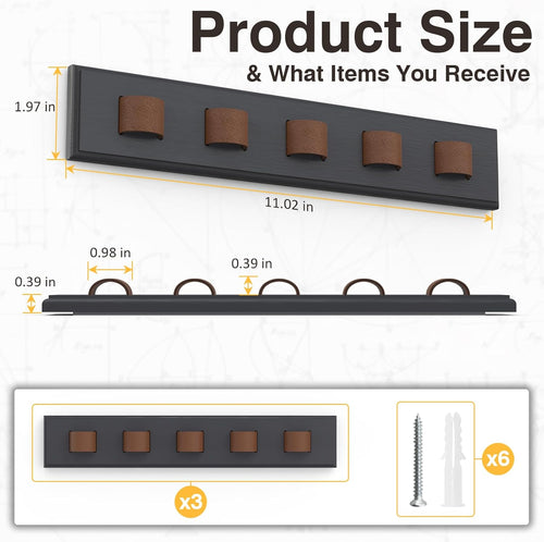 3 Pack Sunglass Organizer, Wall Mounted Sunglasses Organizer, Wooden Glasses Hol
