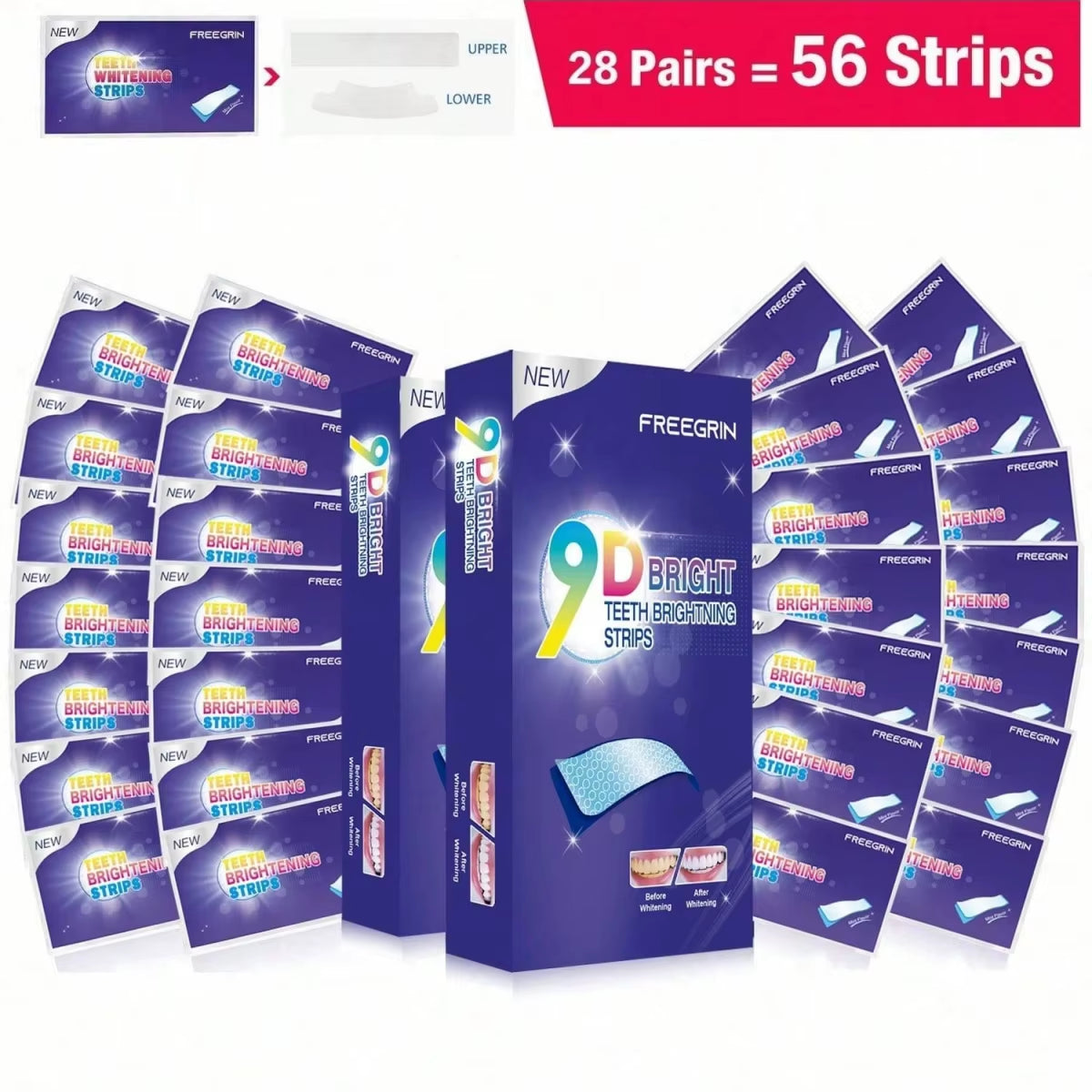9D Whitener Strips Teeth Brightening Strips White Strips for Teeth Whitening Teeth Effect Oral Tooth Teeth Whitening Strips Gift