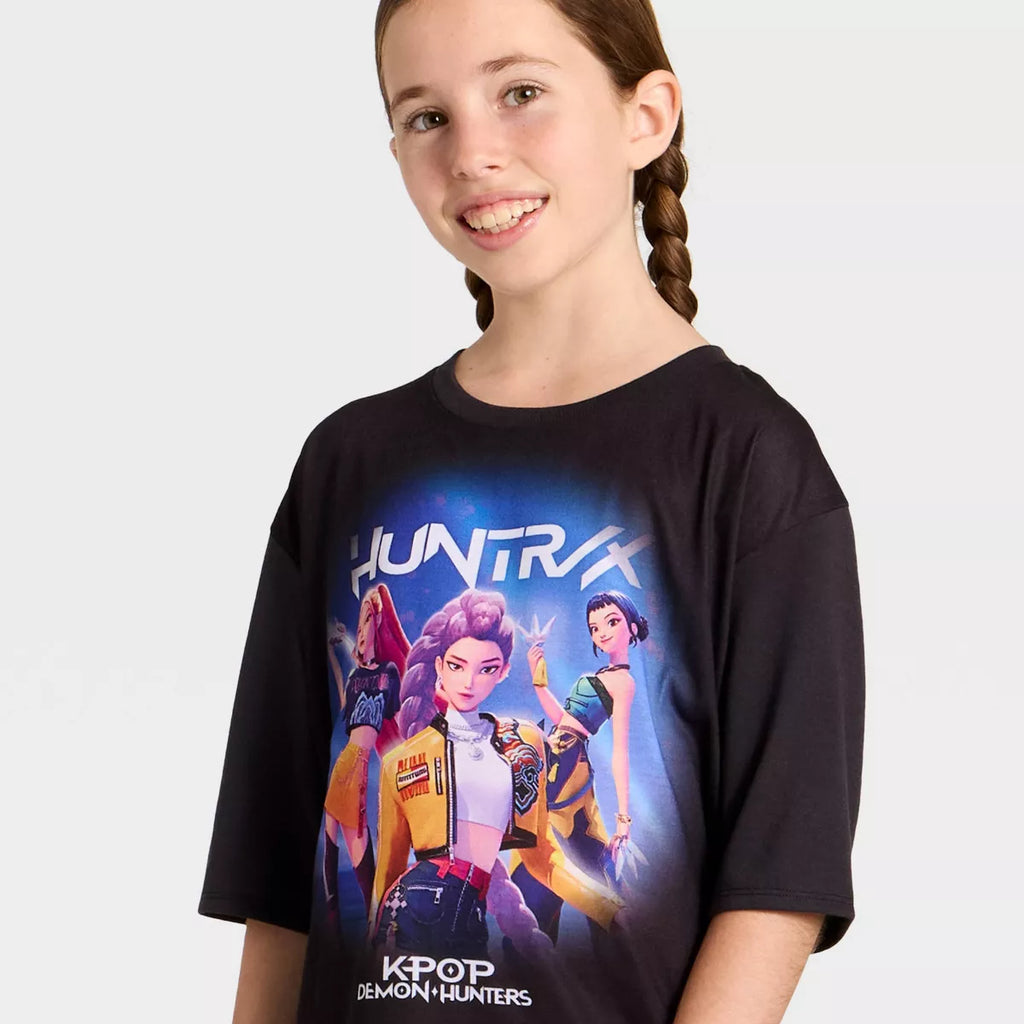 Girls' Kpop Demon Hunters Sleep Shirt - Black